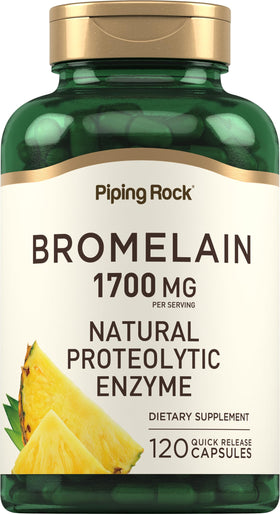 Piping Rock Complément Alimentaire Bromélaïne 1700 mg - 120 Capsules vue de face