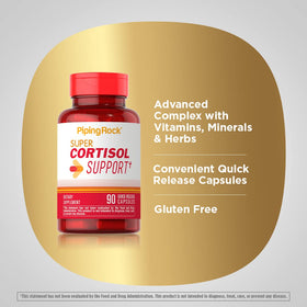 Piping Rock Complément Alimentaire Cortisol Manager capsules sur une surface blanche