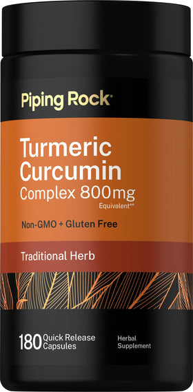 Piping Rock Complément Alimentaire Curcuma 180 gélules vue de face
