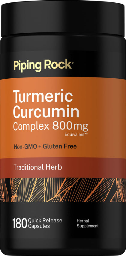 Piping Rock Complément Alimentaire Curcuma 180 gélules vue de face