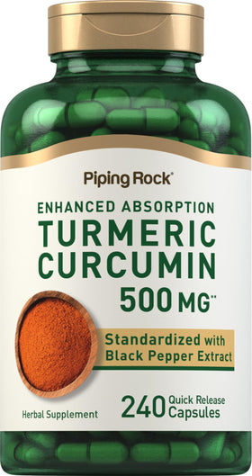 Piping Rock Complément Alimentaire Curcuma 240 Capsules vue avant