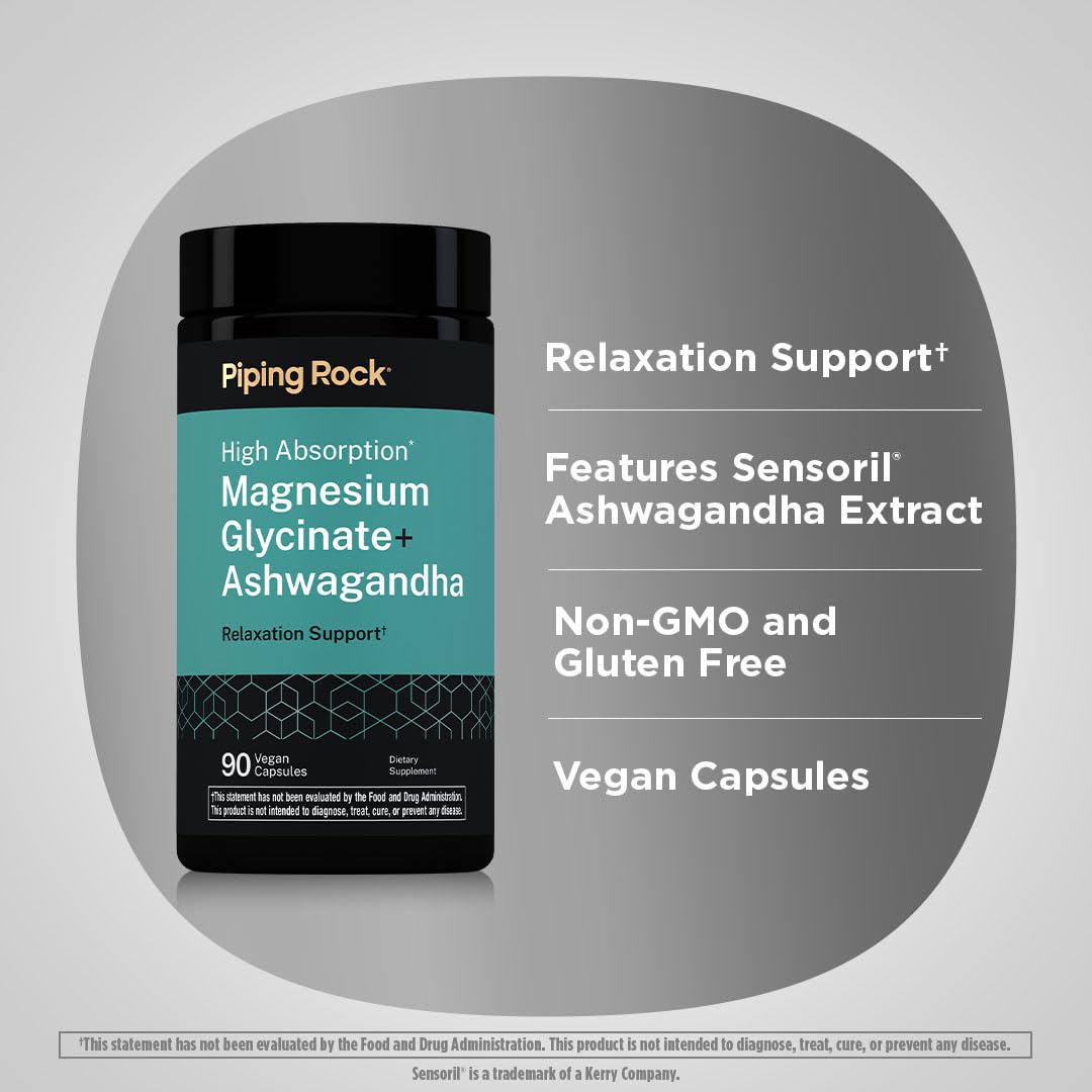 Piping Rock Complément Alimentaire Magnésium Glycinate 120 mg - Emballage