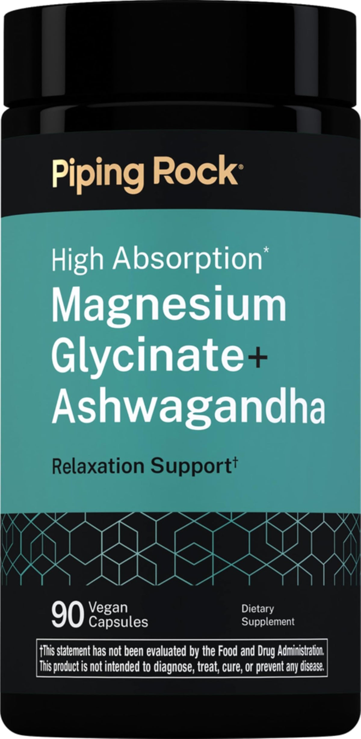 Piping Rock Complément Alimentaire Magnésium Glycinate 120 mg - Vue de face