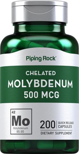 Piping Rock Complément Alimentaire Molybdène 500 mcg Capsules vue de face