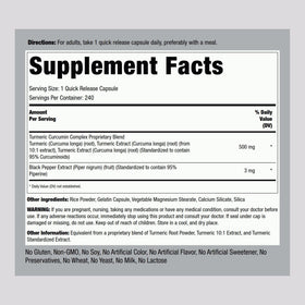 Piping Rock Complément Curcuma capsules sur fond blanc