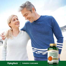 Piping Rock Complément Curcuma capsules sur une table