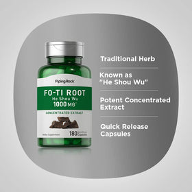 Piping Rock Complément Fo-Ti 180 Capsules ouvertes montrant les capsules