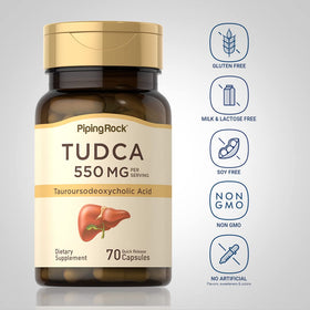 Piping Rock Complément Tudca 550mg 70 Capsules sur fond blanc