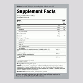 Piping Rock Compléments Alimentaires Omega 3 6 9 3600mg côté