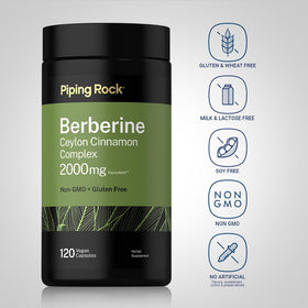 Piping Rock Complex Berbérine HCI Cannelle de Ceylan 120 Capsules arrière
