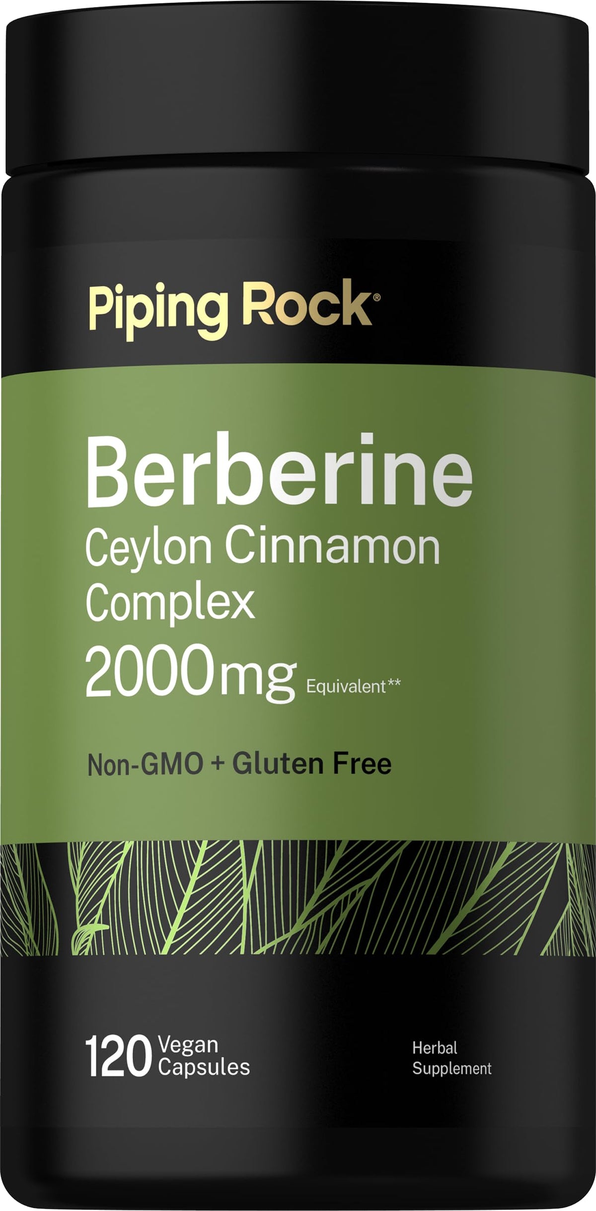 Piping Rock Complex Berbérine HCI Cannelle de Ceylan 120 Capsules vue avant