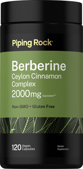 Piping Rock Complex Berbérine HCI Cannelle de Ceylan 120 Capsules vue avant