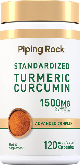 Piping Rock Complexe Curcuma Curcumin 120 capsules vue de devant