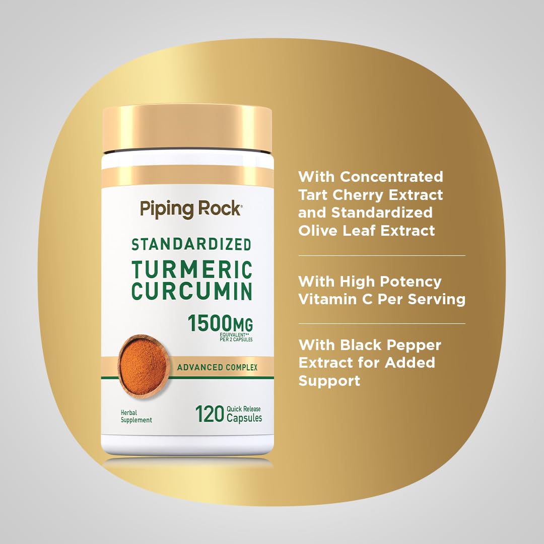 Piping Rock Complexe Curcuma Curcumin avec extrait de poivre noir