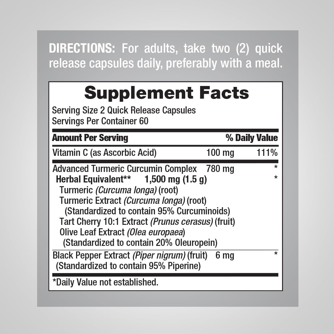 Piping Rock Complexe Curcuma Curcumin boîte avec capsules