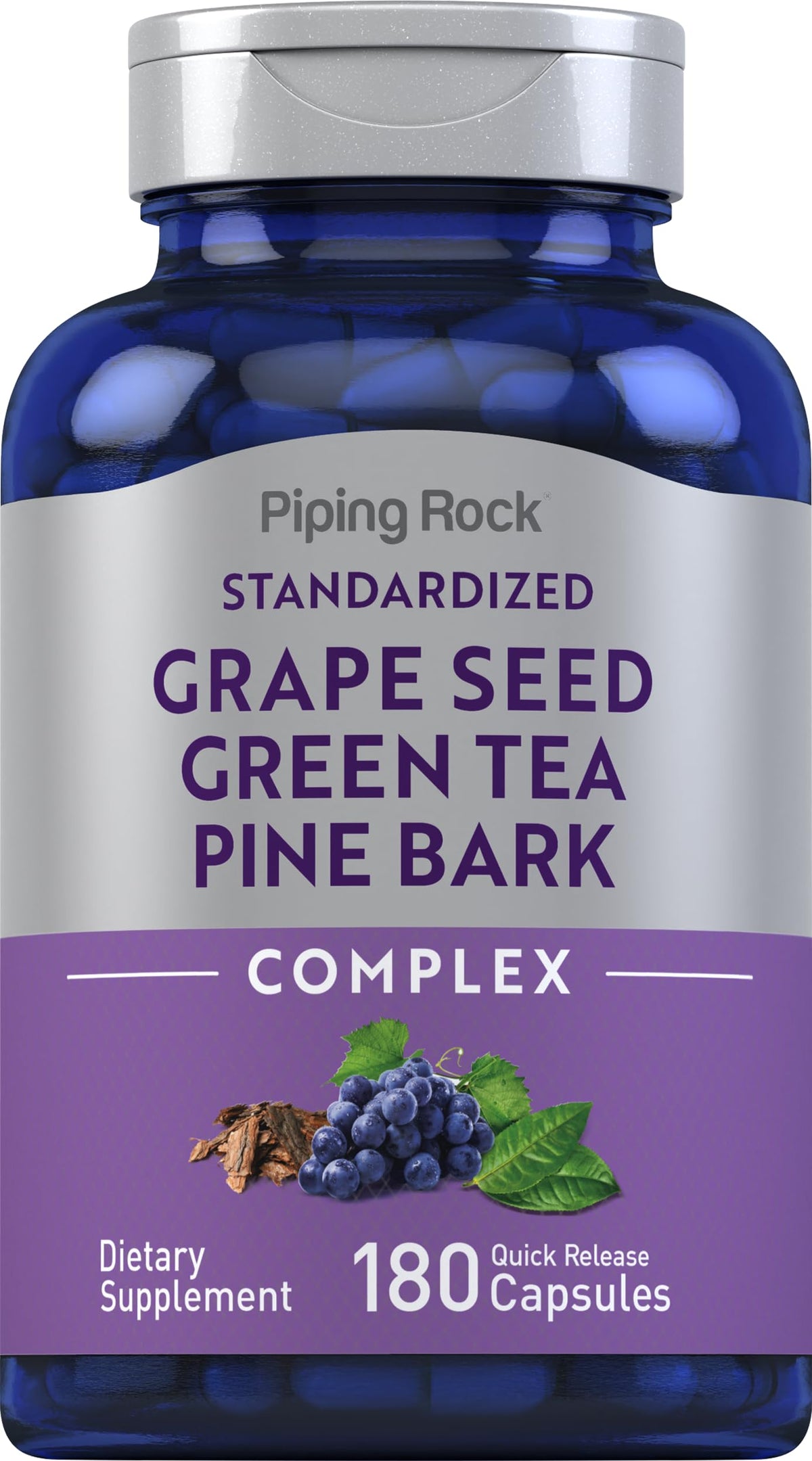 Piping Rock Complexe de Graines de Raisin 180 capsules, vue de face