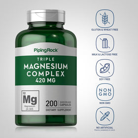 Piping Rock Complexe de Magnésium Triple 420 mg 200 Capsules en détail