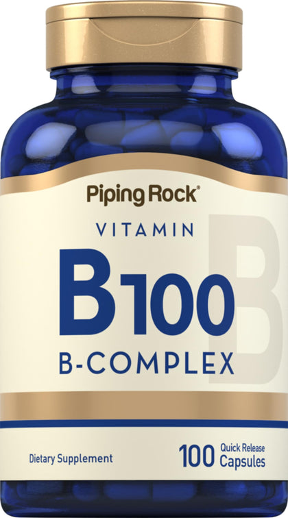 Piping Rock Complexe de Vitamines B100 100 Capsules vue avant