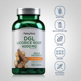Piping Rock Comprimés à Mâcher de Réglisse DGL 180 Comprimés côté