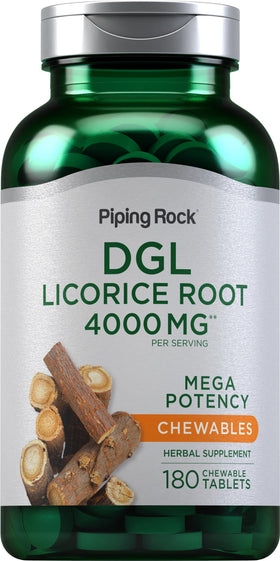 Piping Rock Comprimés à Mâcher de Réglisse DGL 180 Comprimés vue avant