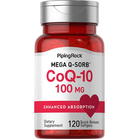 Piping Rock CoQ10 100mg gélules molles avec extrait de poivre noir