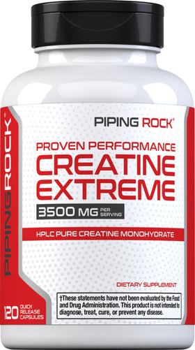 Piping Rock Créatine Monohydrate 3500 mg 120 gélules vue de face