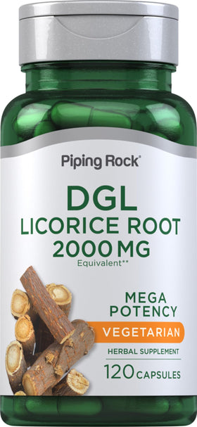 Piping Rock DGL 120 capsules de racine de réglisse vue avant