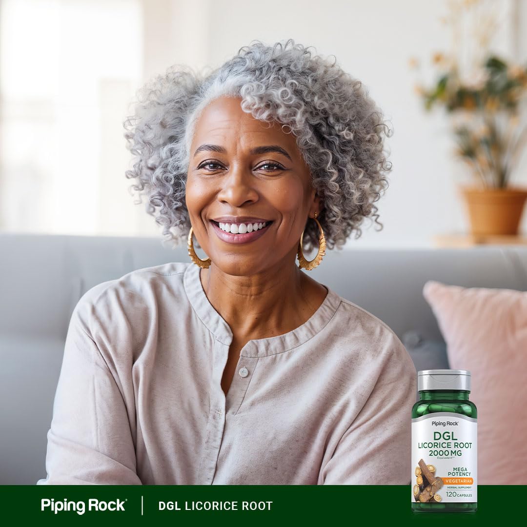 Piping Rock DGL 120 capsules sur fond neutre