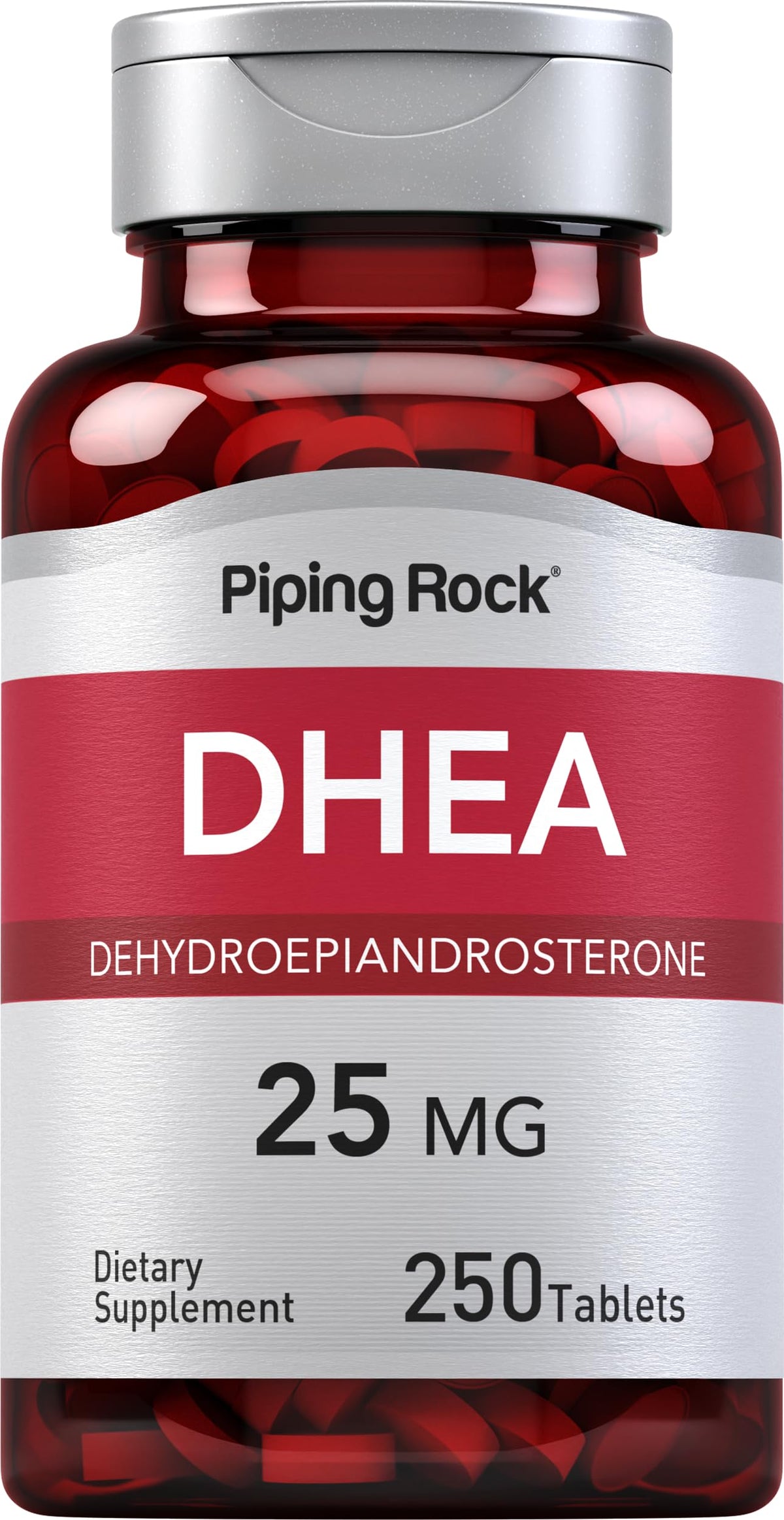 Piping Rock DHEA 25mg 250 comprimés vue de face
