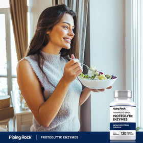 Piping Rock Enzymes Protéolytiques 120 Capsules ouvertes pour vue interne