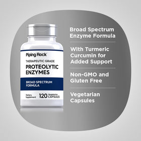 Piping Rock Enzymes Protéolytiques 120 Capsules sur un fond neutre