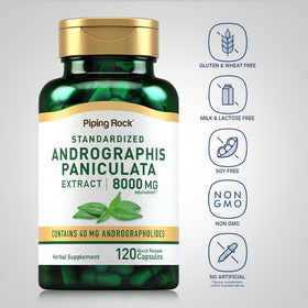 Piping Rock Extrait d'Andrographis Paniculata 120 Capsules côté
