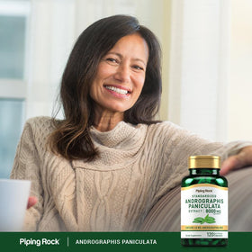 Piping Rock Extrait d'Andrographis Paniculata 120 Capsules en situation sur une table