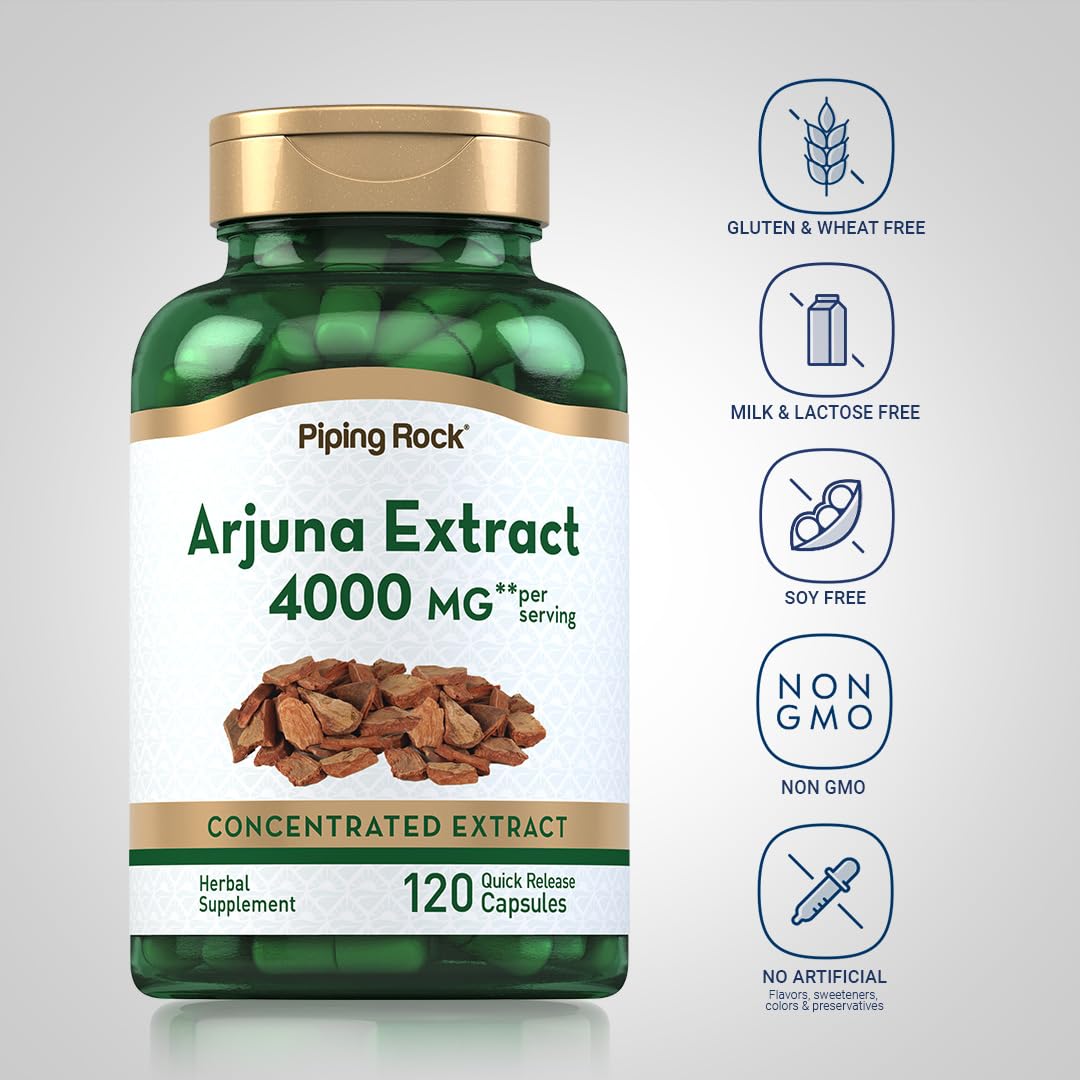 Piping Rock Extrait d'Arjuna 120 Capsules côté