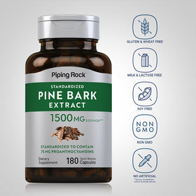 Piping Rock Extrait d'écorce de pin capsules côté droit