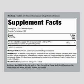 Piping Rock Extrait d'écorce de pin capsules emballage