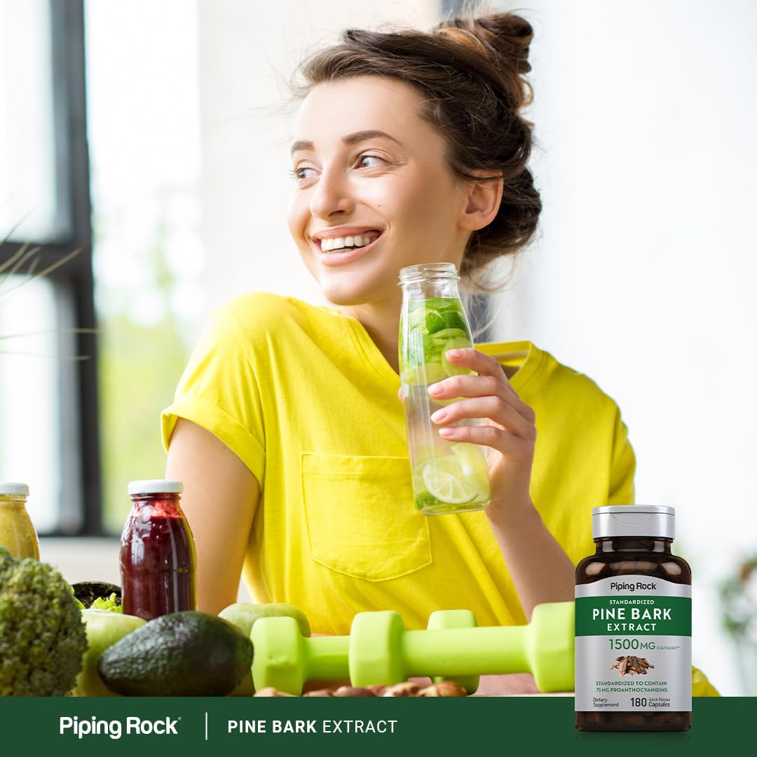 Piping Rock Extrait d'écorce de pin capsules prise en main