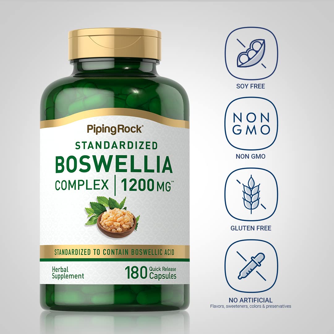 Piping Rock Extrait de Boswellia Serrata capsules sur fond blanc