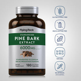Piping Rock Extrait de Écorce de Pin Capsules avec étiquette visible