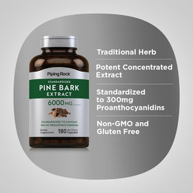 Piping Rock Extrait de Écorce de Pin Capsules sur une surface en bois