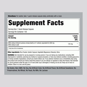 Piping Rock Extrait de Laitue Sauvage 150 Capsules arrière