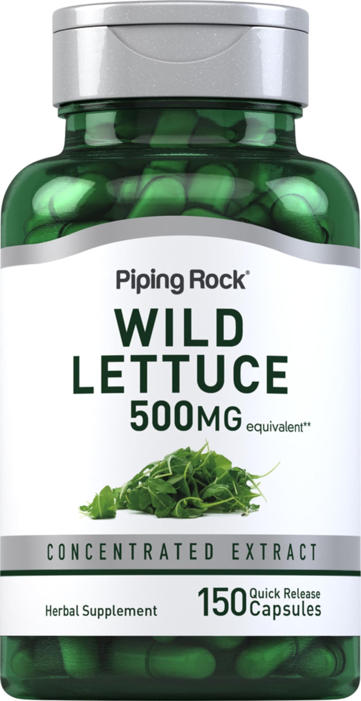 Piping Rock Extrait de Laitue Sauvage 150 Capsules avant