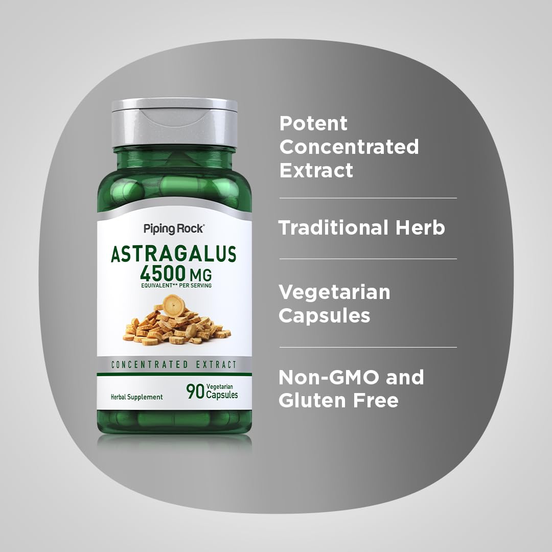 Piping Rock Extrait de Racine d'Astragale gélules avec étiquette de produit