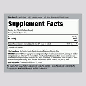 Piping Rock Fleur de Passion 1100 mg flacon ouvert avec capsules