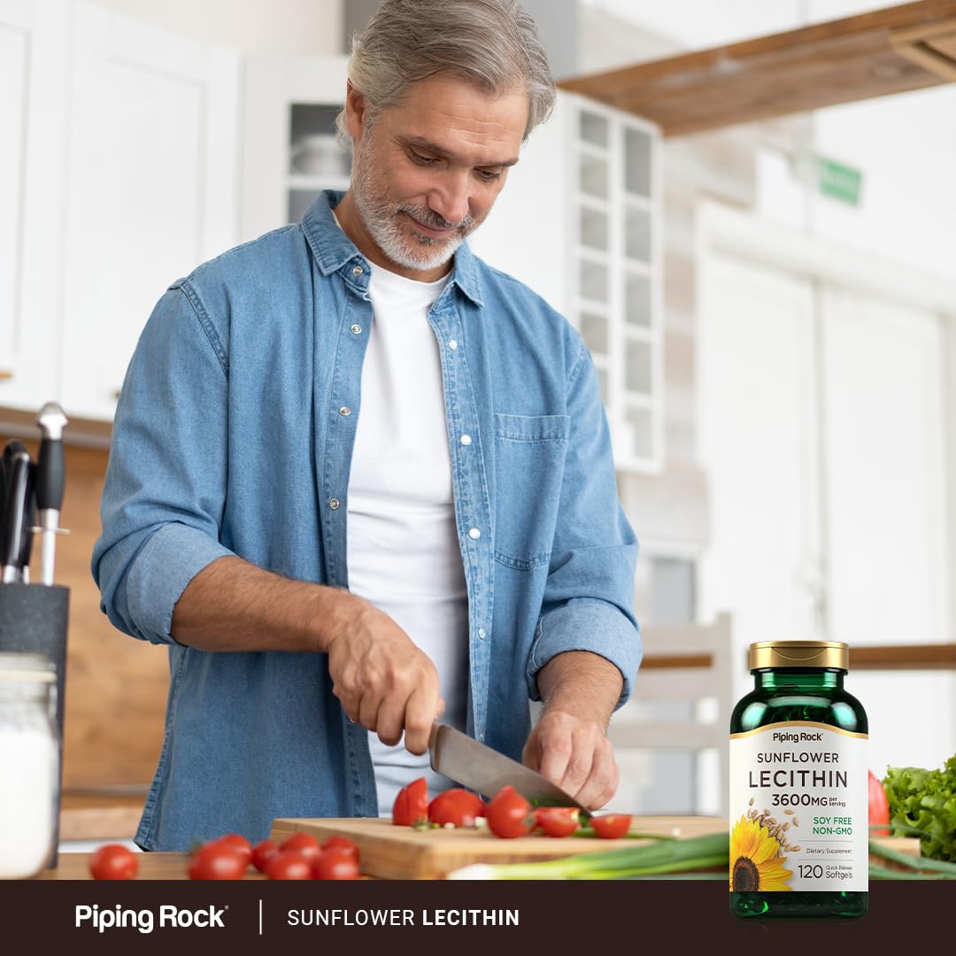 Piping Rock gélules de lécithine de tournesol 3600 mg avec des ingrédients