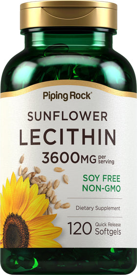 Piping Rock gélules de lécithine de tournesol 3600 mg boîte avant
