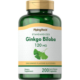 Piping Rock Ginkgo Biloba 120mg 200 capsules vue de face