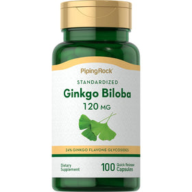 Piping Rock Ginkgo Biloba 120mg capsules front view