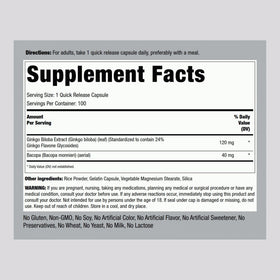 Piping Rock Ginkgo Biloba 120mg capsules side view