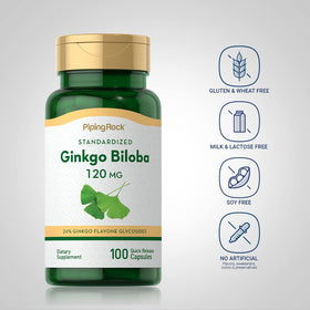 Piping Rock Ginkgo Biloba 120mg capsules with Bacopa